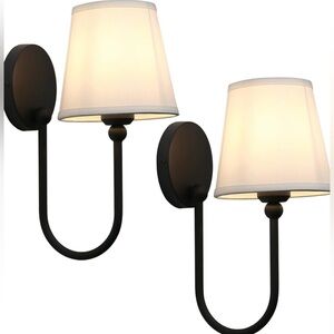 Fabric Wall Sconces Lights Set of 2